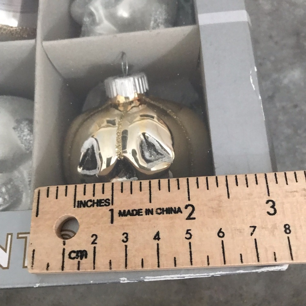 Shiny Brite Christopher Radko Ornaments Halloween Silver Gold Skull Pumpkins - Picture 9 of 12